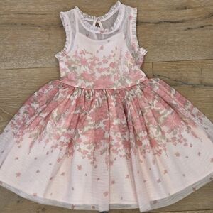 Zhenzi Pink and Cream Floral Kids Dress